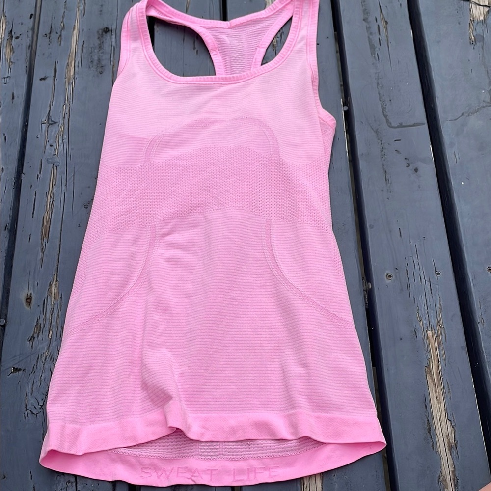 lululemon athletica swiftly tech pink tank top size 4
